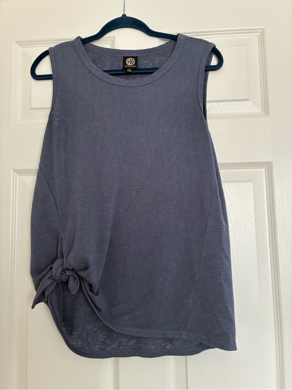 bobeau Sleeveless Side-Knot Tank - Slate